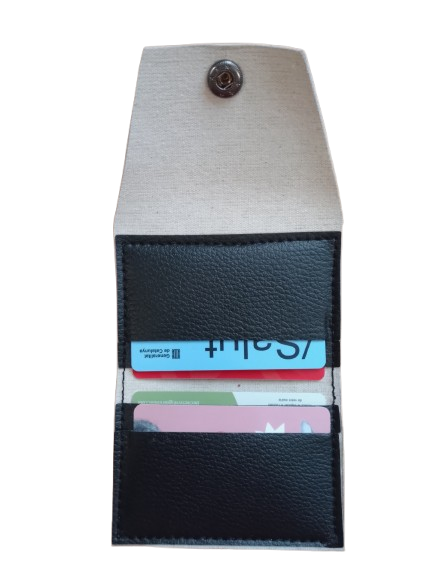 Porte-CB (4 cartes) cuir et ballon de rugby recyclé