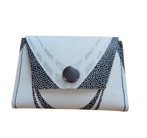 Porte-CB (4 cartes) cuir et ballon de rugby recyclé