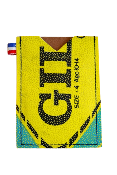 Porte-CB en ballon de rugby recyclé GILBERT jaune