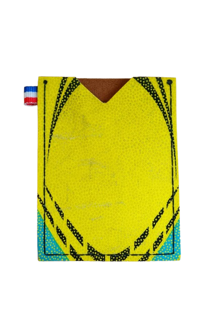 Porte-CB en ballon de rugby recyclé GILBERT jaune