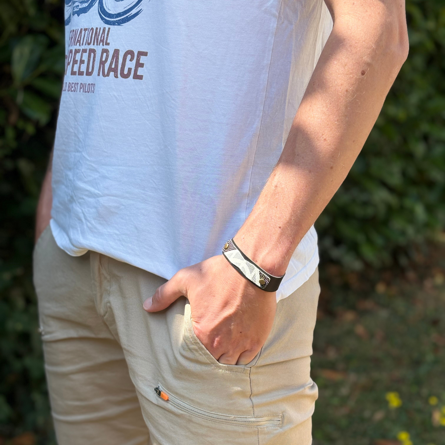 Bracelet en ballon de Rugby recyclé