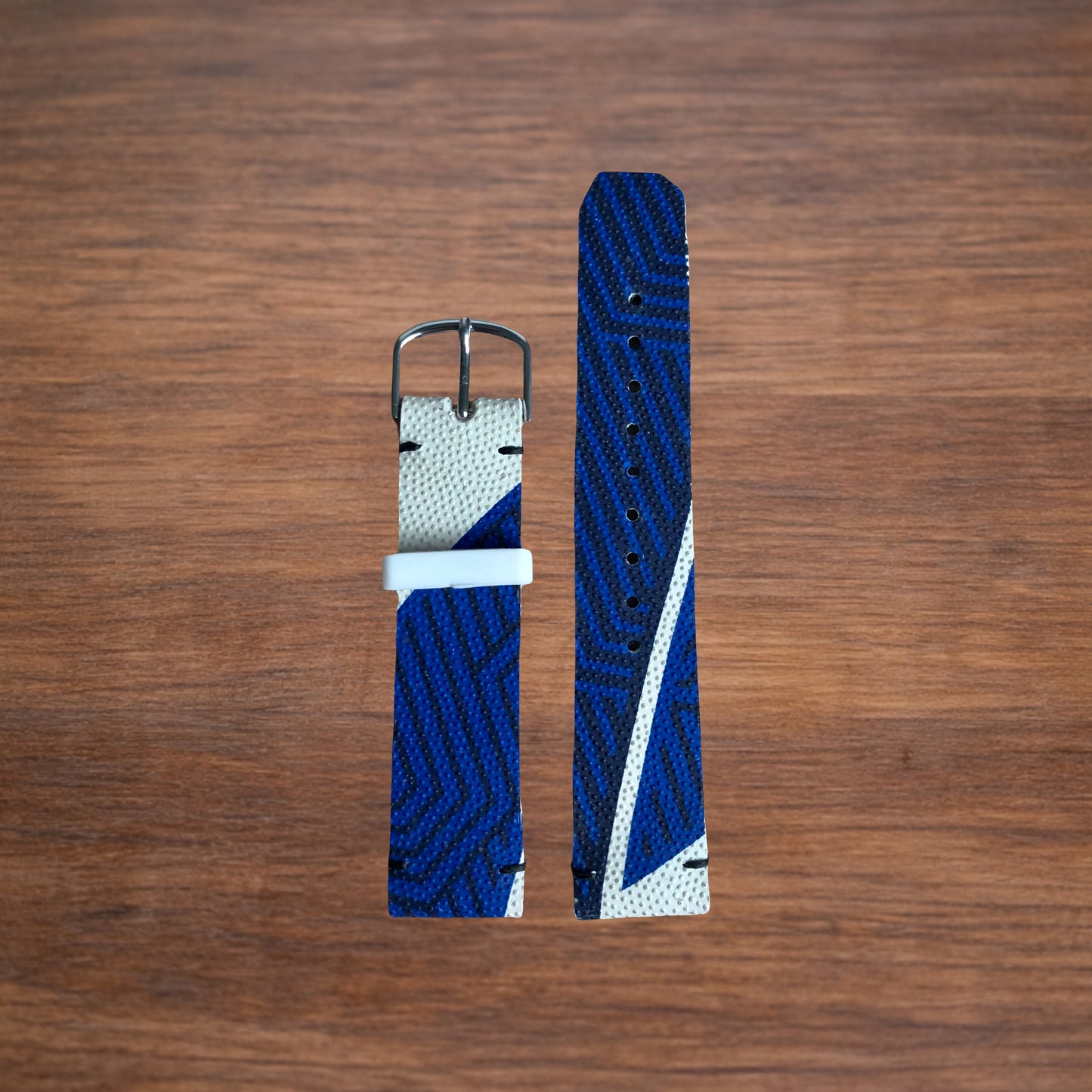 Bracelet montre ballon de rugby - Bleu impact