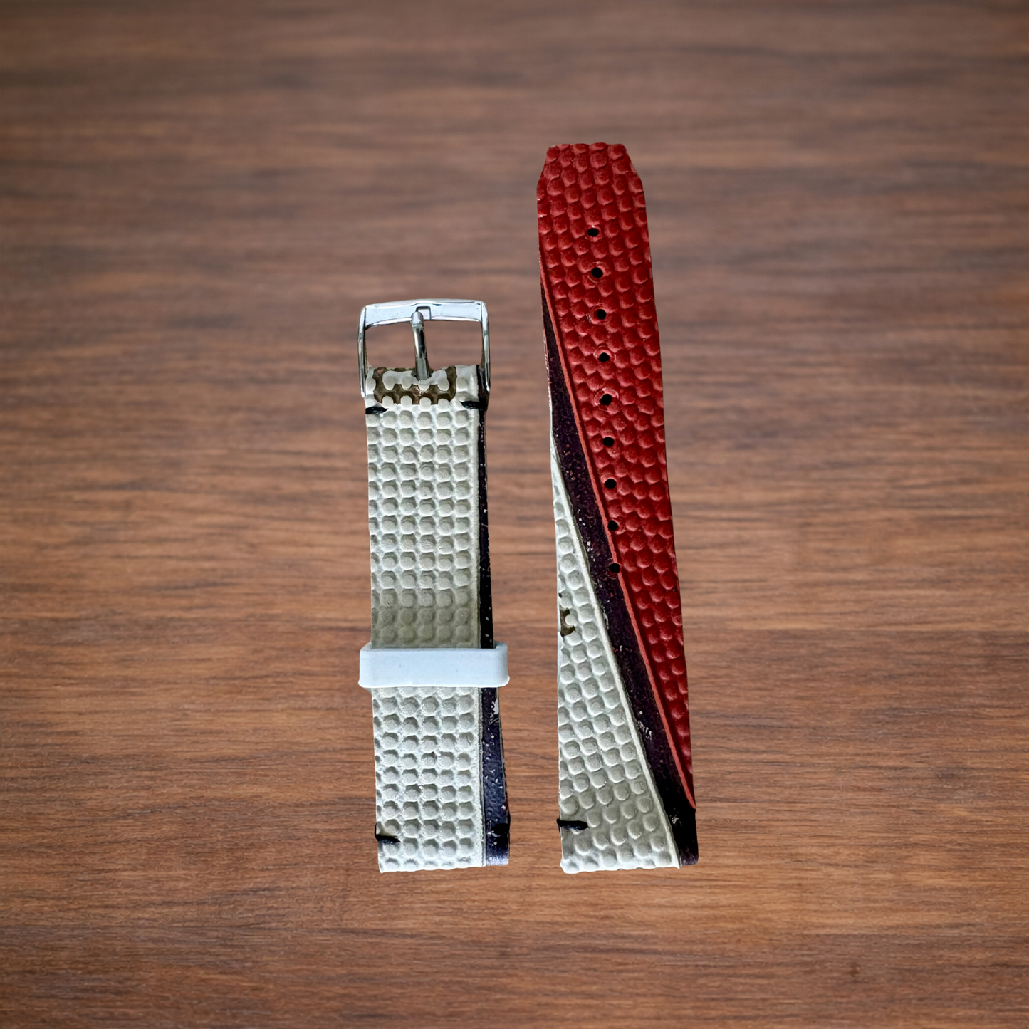 Bracelet de montre en ballon de basket recyclé - bicolore