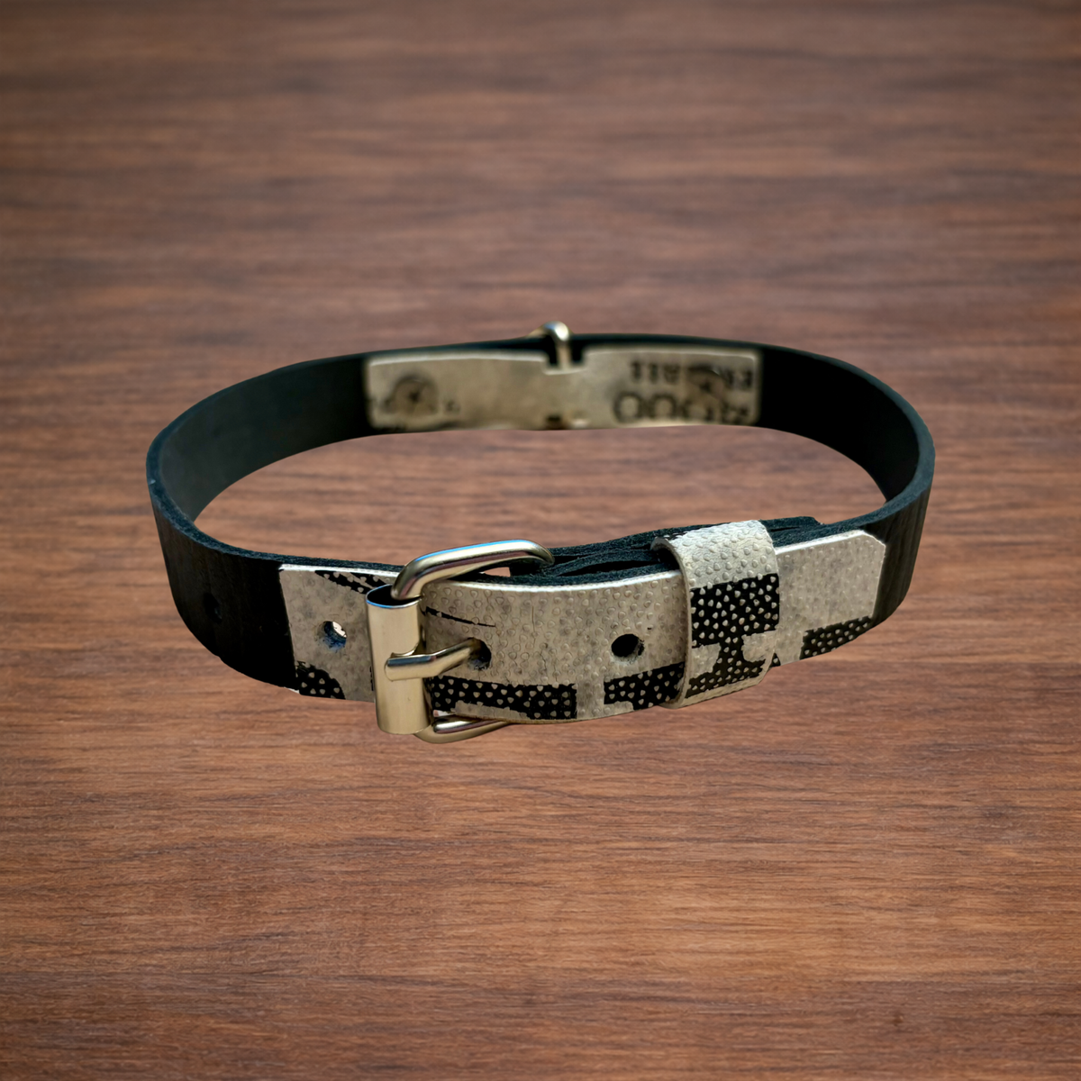 Collier pour chien en ballon de rugby recyclé et cuir