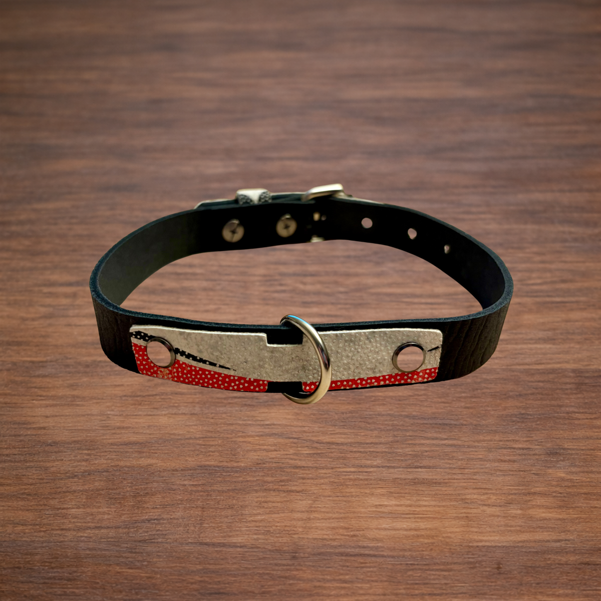 Collier pour chien en ballon de rugby recyclé et cuir