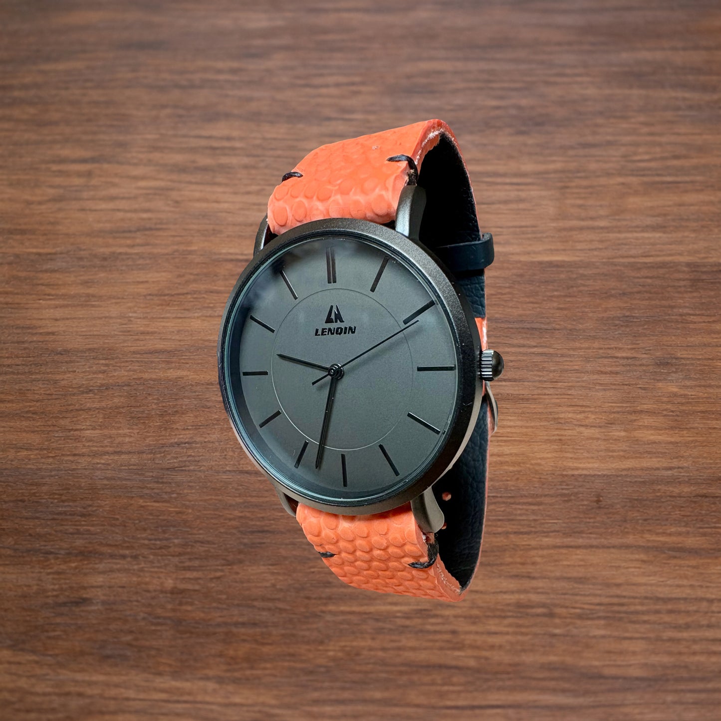 Montre Ballon de Basket recyclé - Cadran noir 40mm