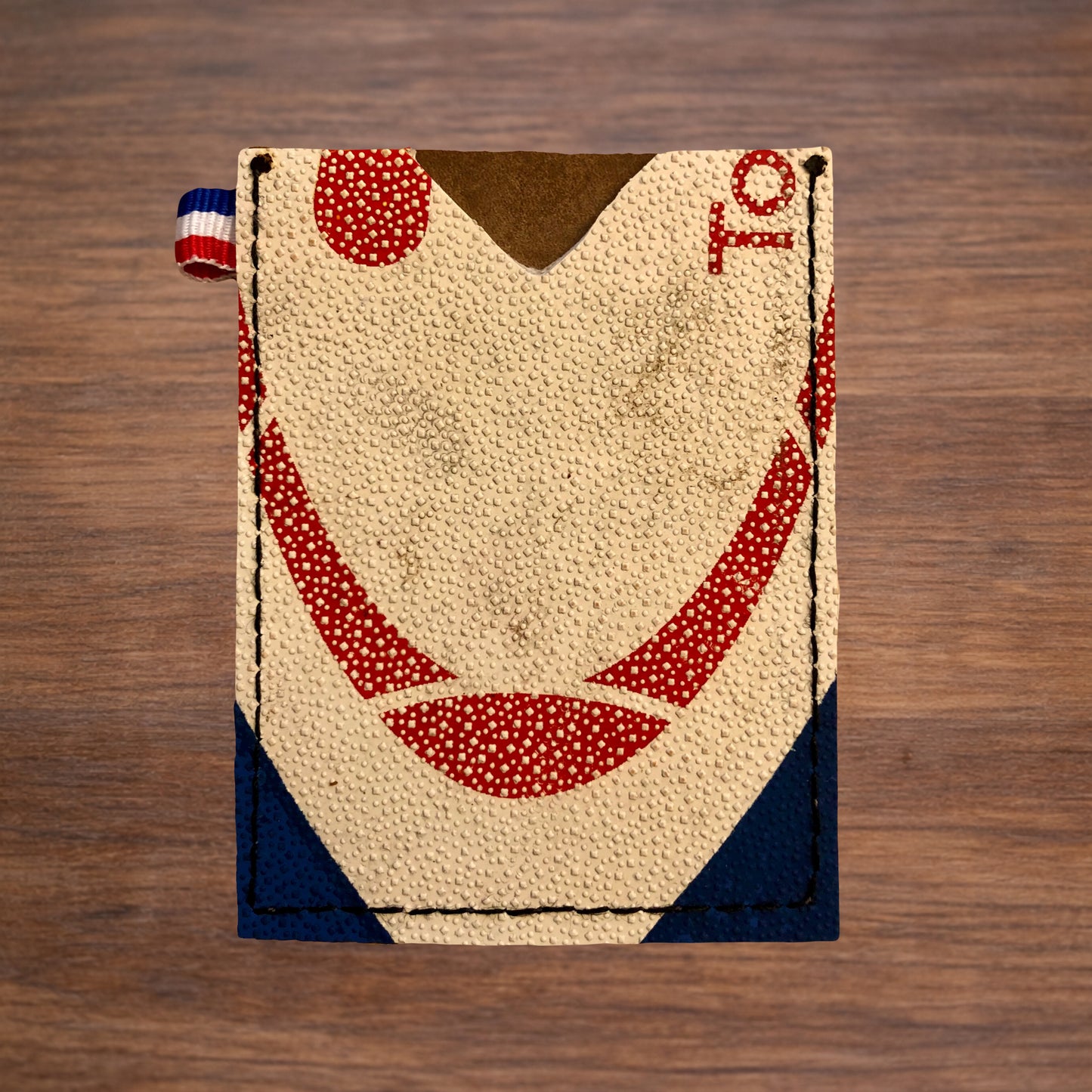 Porte-CB en ballon de rugby recyclé Bleu Blanc Rouge