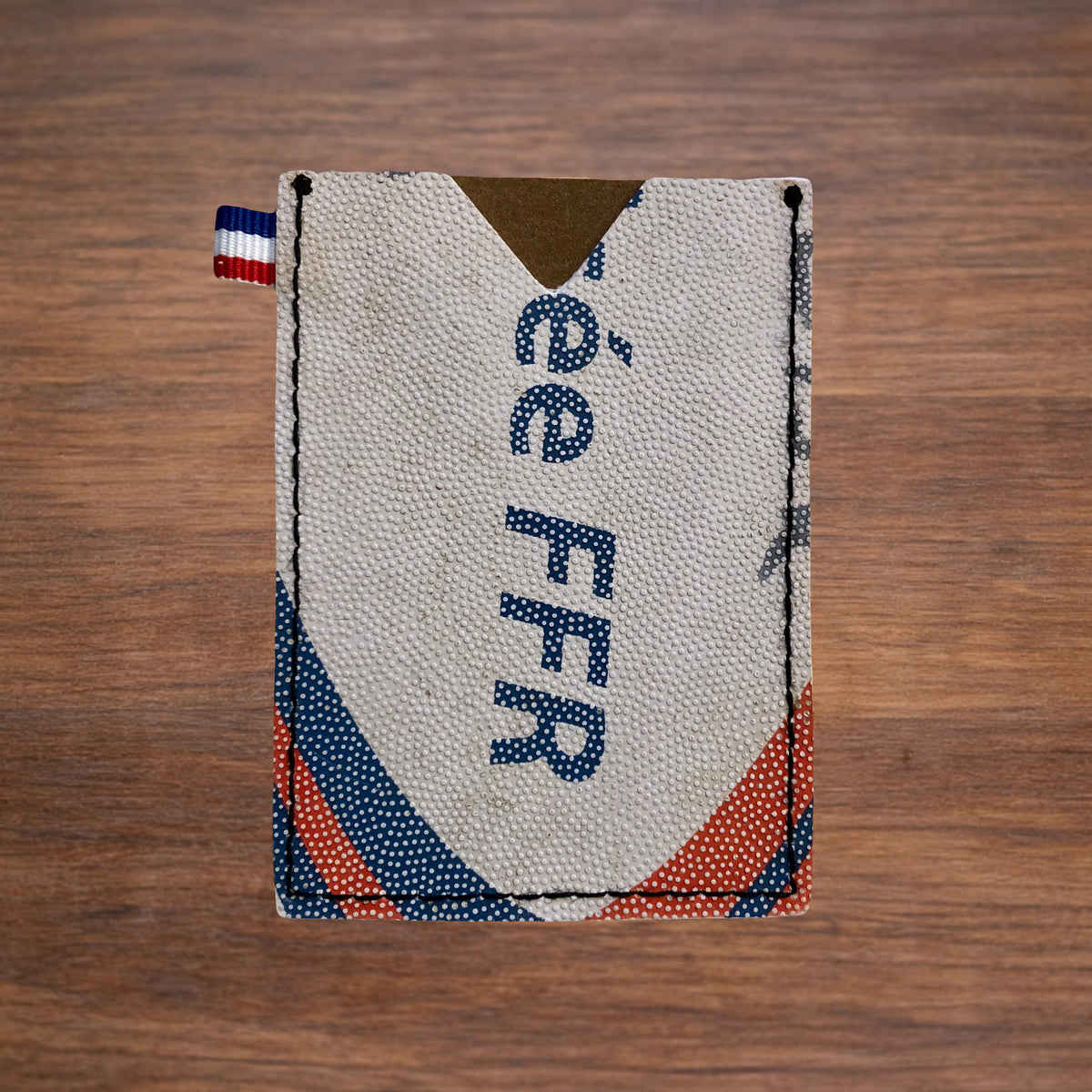 Porte carte 1 emplacement en ballon de rugby recyclé Ecole de Rugby
