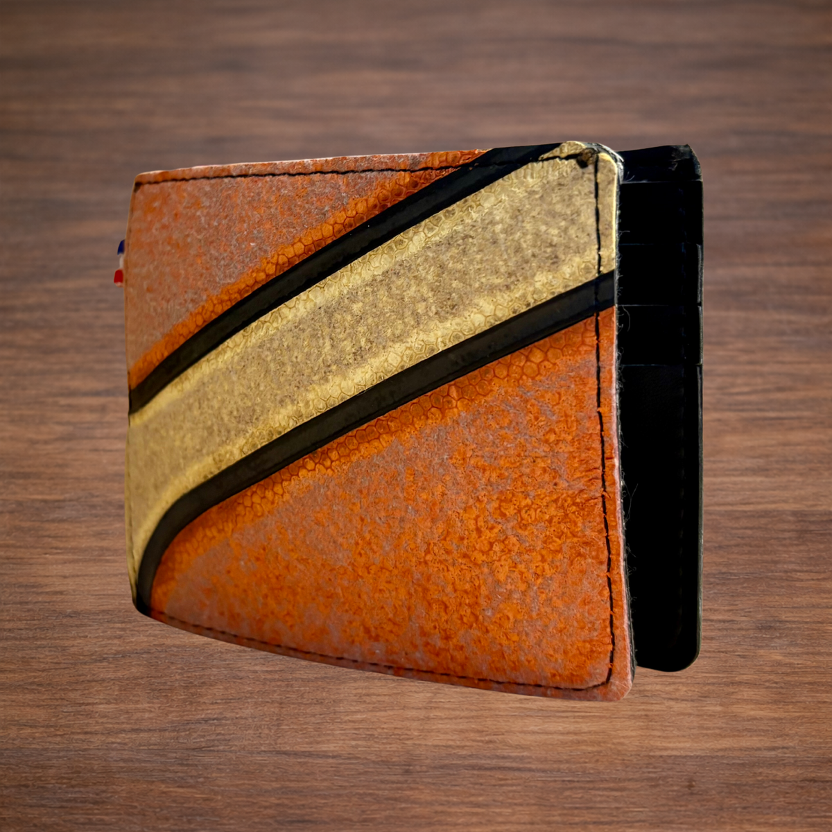 Portefeuille en ballon de Basket recyclé et simili cuir