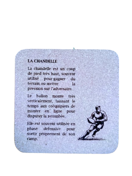 Dessous de verre en ballon de Rugby recyclé "LA CHANDELLE"
