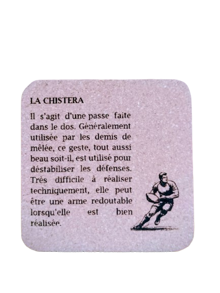 Dessous de verre en ballon de Rugby recyclé "LA CHISTERA"