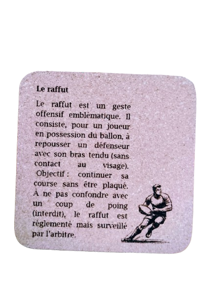 Dessous de verre en ballon de Rugby recyclé "LE RAFFUT"