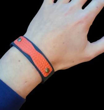 Bracelet en ballon de Basket recyclé et cuir