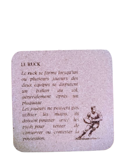 Dessous de verre en ballon de Rugby recyclé "LE RUCK"